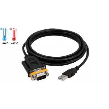 EXSYS EX-1311-2T USB 2.0 uz RS-232 seriālā adaptera kabelis ar FTDI mikroshēmu, 0,8 m, melns