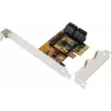 EXSYS EX-3517 7 portu SATA III PCIe x2 kontrollera karte - ASMedia ASM1062 + JMicron JMB575S, 6Gbps, iekļauts zema profila stiprinājums