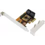 EXSYS EX-3517 7 portu SATA III PCIe x2 kontrollera karte - ASMedia ASM1062 + JMicron JMB575S, 6Gbps, iekļauts zema profila stiprinājums