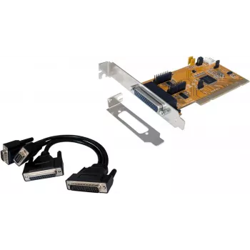 EXSYS EX-43360 PCI-X adapteris - 2x RS-232 seriālais + 1x paralēlais, MosChip, Low Profile
