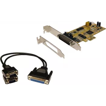 EXSYS EX-45362 2 portu RS-232 PCIe x1 seriālā adaptera karte, zema profila, ASIX AX99100