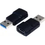 EXSYS EX-47991 USB 3.1 Gen 1 Type-A vīriešu uz Type-C sieviešu adapteris, melns