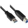 EXSYS EX-K1500 USB 3.2 Gen 1 kabelis, USB-A uz USB-B, 0,2 m, melns