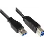 EXSYS EX-K1501 USB 3.2 Gen 1 kabelis, USB-A uz USB-B, 0,25 m, melns