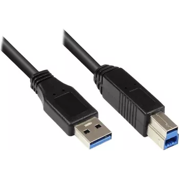 EXSYS EX-K1506 USB 3.2 Gen 1 kabelis, 5 m, USB-A uz USB-B, melns