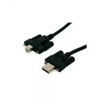 EXSYS EX-K1552V USB 2.0 kabelis, Type A male uz Type B male ar skrūvēm, 2 m, melns