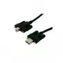 EXSYS EX-K1552V USB 2.0 kabelis, Type A male uz Type B male ar skrūvēm, 2 m, melns