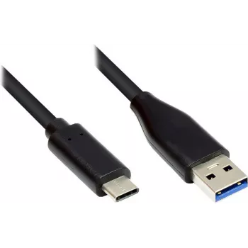 EXSYS EX-K1584-0.5 USB 3.2 Gen 1 kabelis, USB-A uz USB-C, 0,5 m, melns