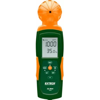 Extech CO240 oglekļa dioksīda mērītājs ar temperatūru, USB datu reģistrētāju, 0-9999 ppm