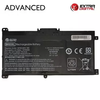 Extra Digital Advanced klēpjdatora akumulators HP BK03XL - 3400mAh, 11.55V, 39.3Wh, 3-cell, melns
