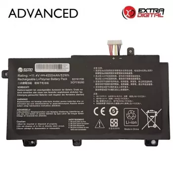 Extra Digital Advanced NB432592 rezerves klēpjdatora baterija ASUS B31N1726 – 4550mAh, 11.52V Li-ion