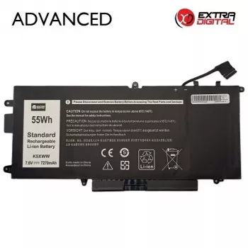 Extra Digital Advanced NB442300 klēpjdatora akumulators Dell K5XWW - 7270mAh, 7.6V, 4 šūnu Li-ion
