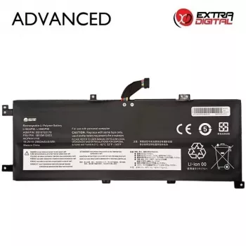 Extra Digital Advanced NB482887 klēpjdatora akumulators Lenovo L18M4P90, 2900mAh, Li-ion, 15.36V, 44.5Wh, 4-Cell, melns