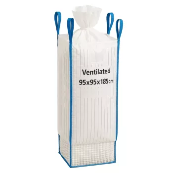 EXTRALINK Big Bag 95x95x185cm 1200kg ar iztukšošanas kaklu | Ventilējams FIBC