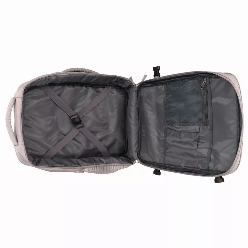 EXTRALINK Black Forest KM03 salona ceļojumu mugursoma 45x20x30 cm ar 2 tualetes somām – pelēka