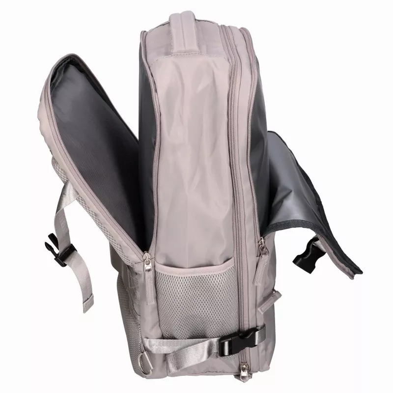 EXTRALINK Black Forest KM03 salona ceļojumu mugursoma 45x20x30 cm ar 2 tualetes somām – pelēka