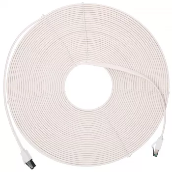 EXTRALINK CAT.8 U/FTP 20m 40G Flat Shielded Patch Cable, Bare Copper, White