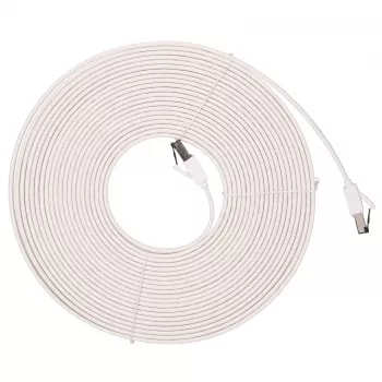 EXTRALINK Cat.8 U/FTP plakanais Ethernet vada kabelis 10m 40Gbps balts