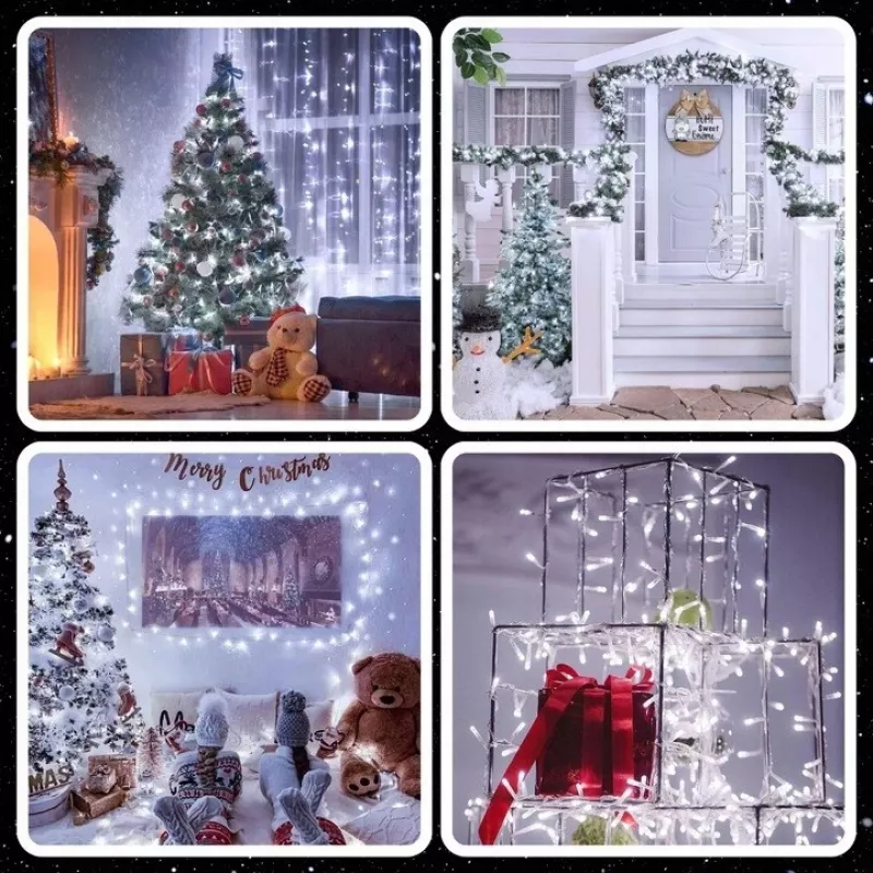EXTRALINK Ziemassvētku gaismiņas 300 LED Āra un Iekštelpu Auksti baltas 21,7m