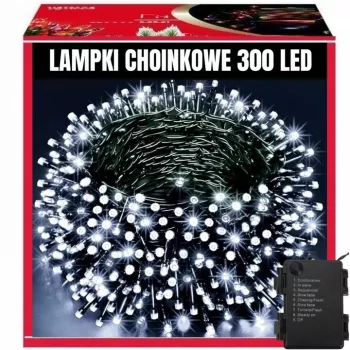 EXTRALINK Ziemassvētku gaismiņas 300 LED Āra un Iekštelpu Auksti baltas 21,7m