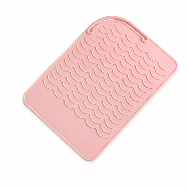 EXTRALINK HOME Silikona karstumizturīgs paklājiņš matu taisnotājiem un lokšķērēm 22x16 cm Rozā