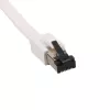 EXTRALINK LAN komutācijas kabelis Cat.8 U/FTP 0.5m 40G plakans ekranēts folijas vītais pāris bezskābekļa varš balts