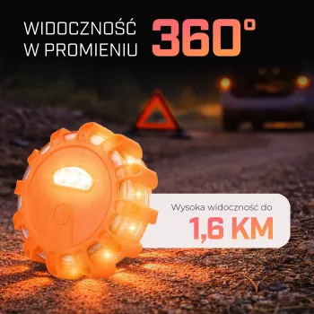 Extralink Smartlife LED Road Flare, USB-C, Dzintara, IP67