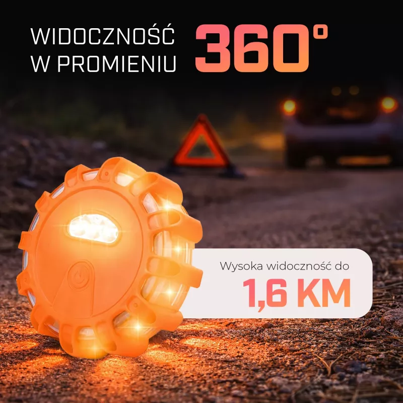 Extralink Smartlife LED Road Flare, USB-C, Dzintara, IP67