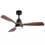 Extralink Walnut Dark 48 viedie griestu ventilators ar LED apgaismojumu, tumšs valrieksts, 122 cm, Tuya lietotne, tālvadības pults, līdzstrāvas motors, 6 ātrumi, regulējams apgaismojums, saderīgs ar Alexa un Google
