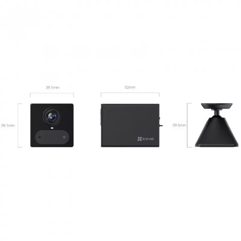 EZVIZ CB2 2K+ 3MP 4G LTE akumulatora drošības kamera ar krāsu nakts redzamību, IP65, PIR detekciju, divvirzienu sarunu, microSD līdz 512GB