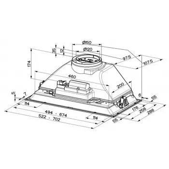 Faber Inka Smart C BK A52 Iebūvējamā tvaika nosūcējs (52 cm, melns, 330 m³/h, LED)