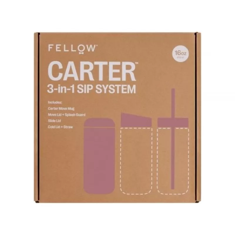 Fellow Carter Move Mug 3-in-1 473 ml Termokauss ar 3 Vākiem Pulverrozā