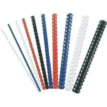 Fellowes 53315 plastmasas iesiešanas ķemmes, 12 mm, 21 gredzeni, A4, 80 loksnes, melnas, 25 gab. iepakojums