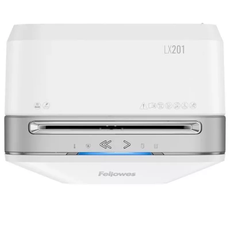 Fellowes Powershred LX201 Micro-Cut Shredder, 12 Sheets, 22 Litres, White