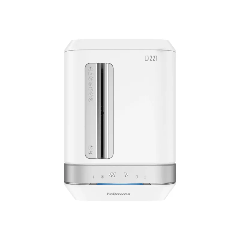 Fellowes Powershred LX221 mikro griešanas papīra smalcinātājs, 17 loksnes, P-5 drošība, 30L tvertne, melns 5050501