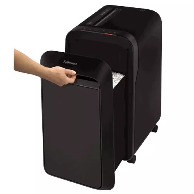 Fellowes Powershred LX221 mikro griešanas papīra smalcinātājs, 17 loksnes, P-5 drošība, 30L tvertne, melns 5050401
