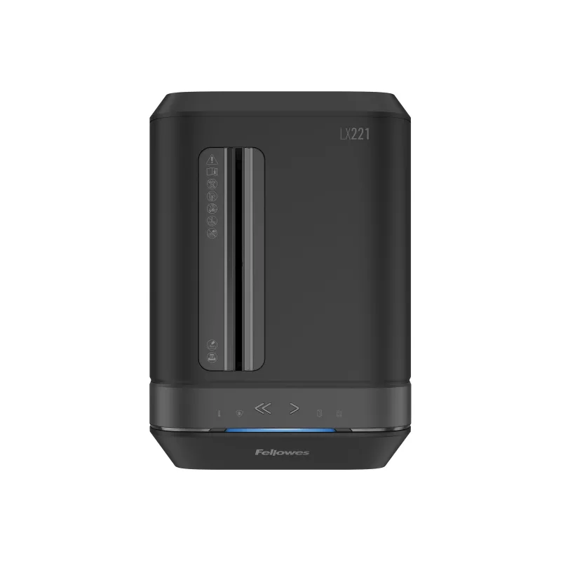 Fellowes Powershred LX221 mikro griešanas papīra smalcinātājs, 17 loksnes, P-5 drošība, 30L tvertne, melns 5050401