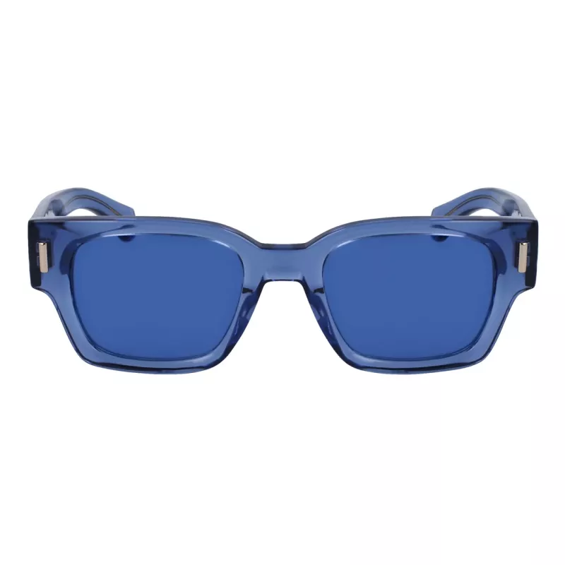 FERRAGAMO Vīriešu saulesbrilles SF2010S522143 - Taisnstūra acetāta rāmis, UV400 aizsardzība, 52 mm lēcas