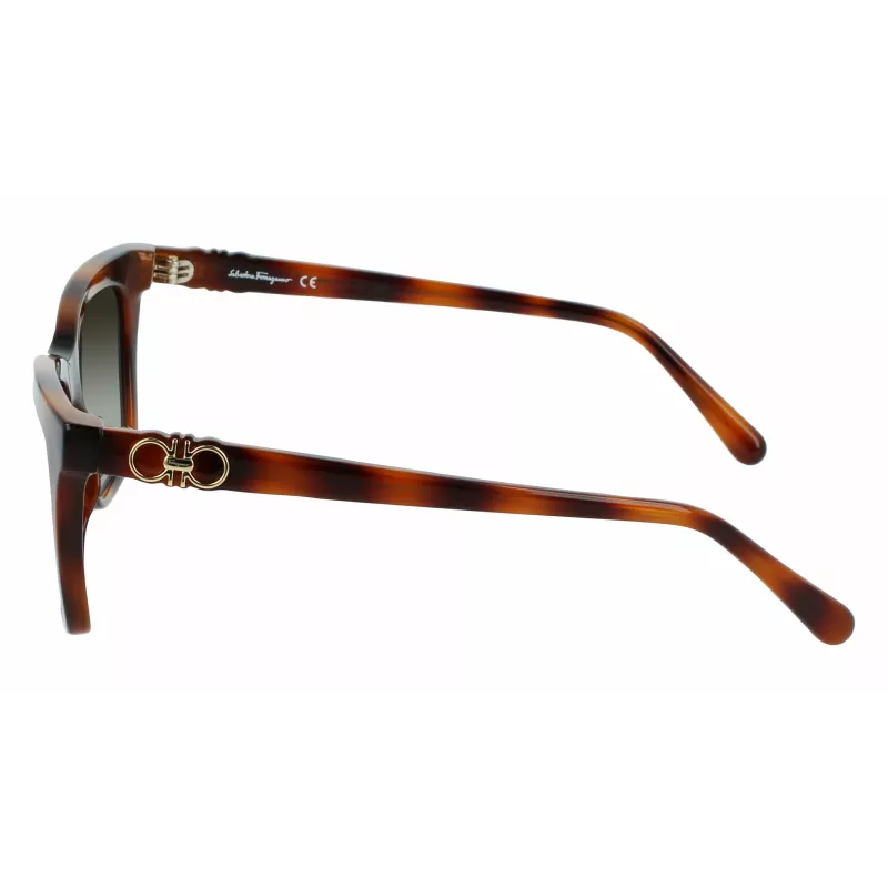 Ferragamo SF1027S-214 Sieviešu saulesbrilles Havana Acetāts Kvadrātveida Brūns Gradients 55mm