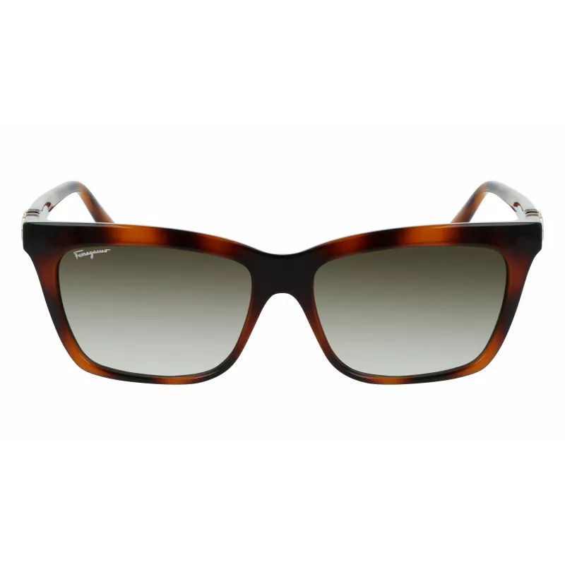 Ferragamo SF1027S-214 Sieviešu saulesbrilles Havana Acetāts Kvadrātveida Brūns Gradients 55mm