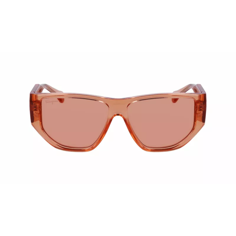 Ferragamo SF1077S-838 Unisex Saulesbrilles Pilots Spīdīgs Roze Zelts Brūns Gradients 56/13/140 mm