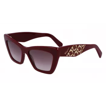 FERRAGAMO SF1081SE-603 Sieviešu kaķacs formas saulesbrilles Burgundijas brūns gradients 55mm