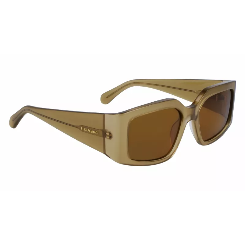 FERRAGAMO SF1101S541833 Sieviešu saulesbrilles - Melns acetāta rāmis, pelēkas gradienta lēcas 54mm