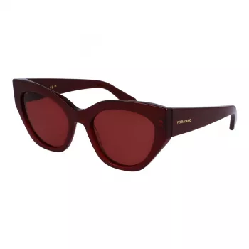 FERRAGAMO SF1107S552065 Sieviešu kvadrātveida acetāta saulesbrilles Havana brūna gradienta 55/20/140 mm