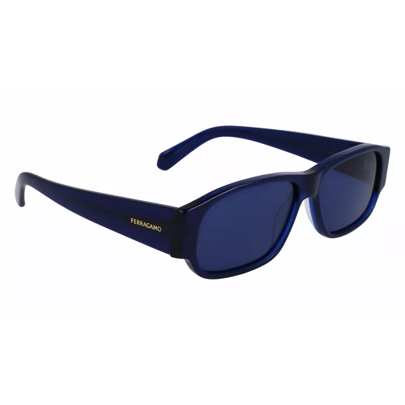 FERRAGAMO SF1109S571443 Vīriešu saulesbrilles, matēts melns acetāta rāmis, pelēkas polikarbonāta lēcas, 57 mm