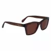 FERRAGAMO SF2001S-232 Unisex saulesbrilles Havana Brown Square Acetate Frame Brown Lens 54/20/145 mm