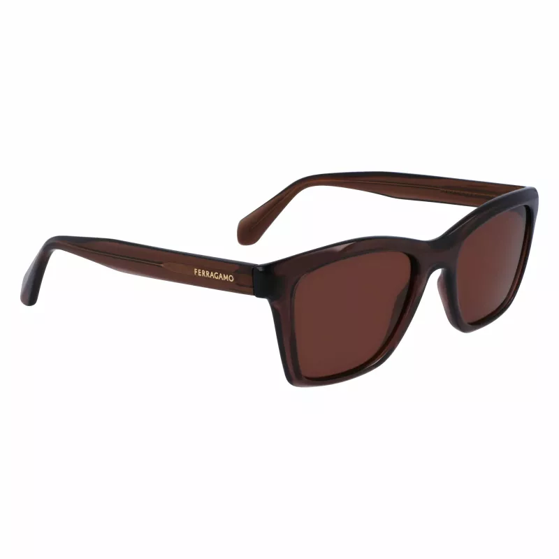 FERRAGAMO SF2001S-232 Unisex saulesbrilles Havana Brown Square Acetate Frame Brown Lens 54/20/145 mm