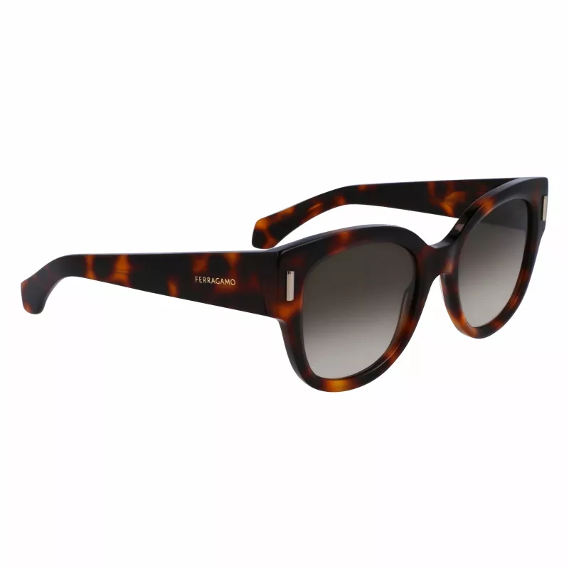 FERRAGAMO SF2007S-240 Sieviešu kaķacs formas saulesbrilles Havana brūns gradients 51mm