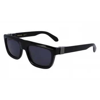 FERRAGAMO SF2009S-001 Vīriešu saulesbrilles - Melns rāmis, pelēkas lēcas 56/21/145 mm