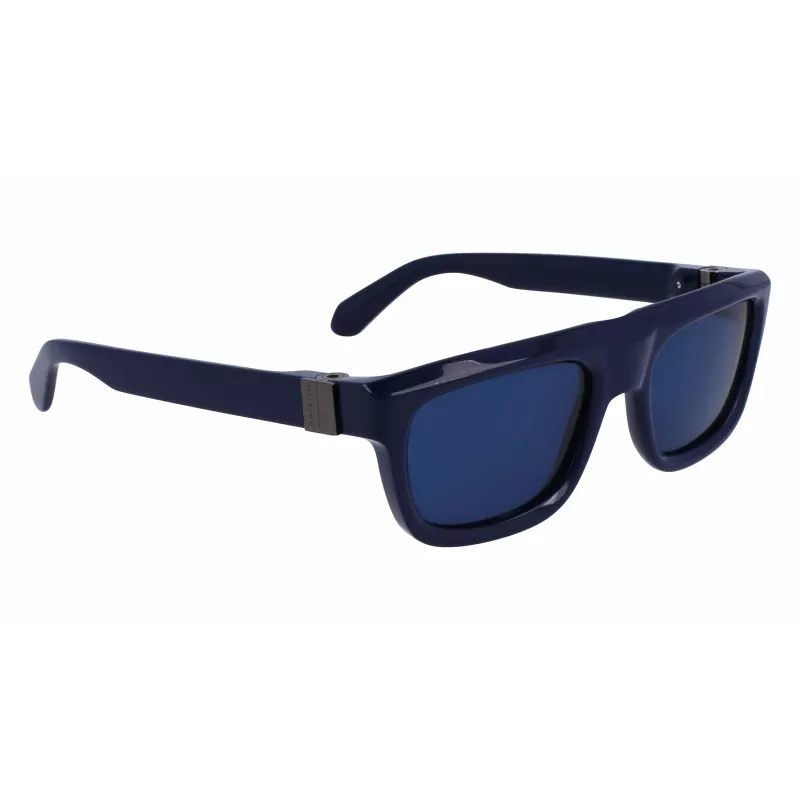 FERRAGAMO SF2009S-414 Vīriešu taisnstūra acetāta saulesbrilles - Brūnas lēcas - 56/21/145 mm
